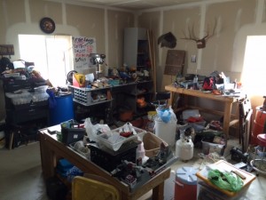 MY organized workbench! It's an art! 